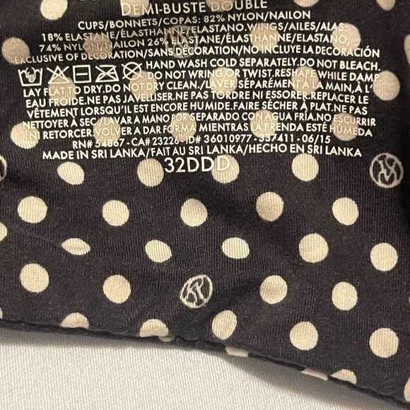 Victoria Secret Romantic Cream and Black Lace Bra - Demi Buste Double - Picture 3 of 3